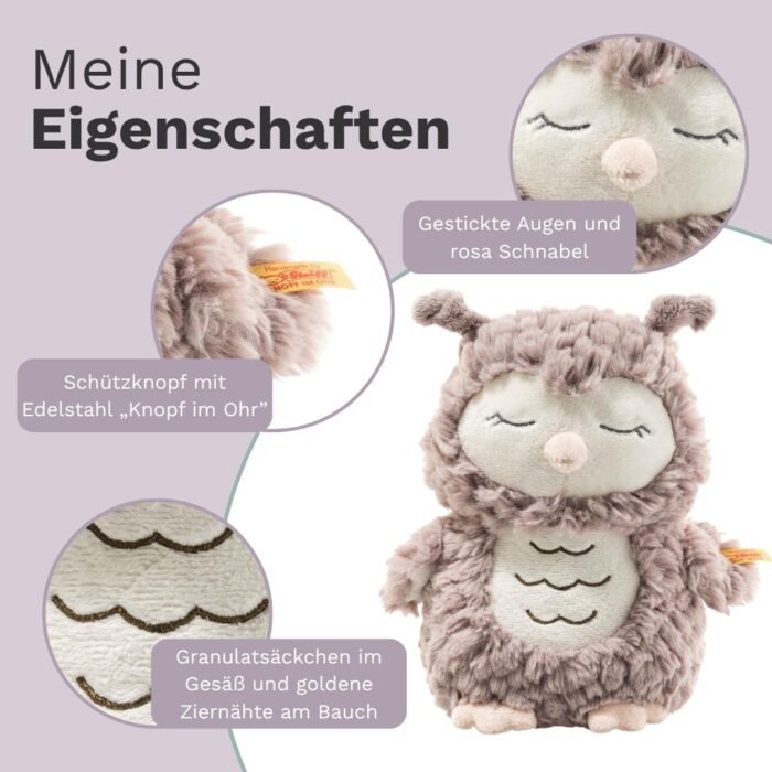 Steiff Kuscheltier Ollie Eule, Süßes Stofftier, Jungen, Mädchen & Babys ab 0 Monaten, Friends, Plüschtier Beige – Bild 5